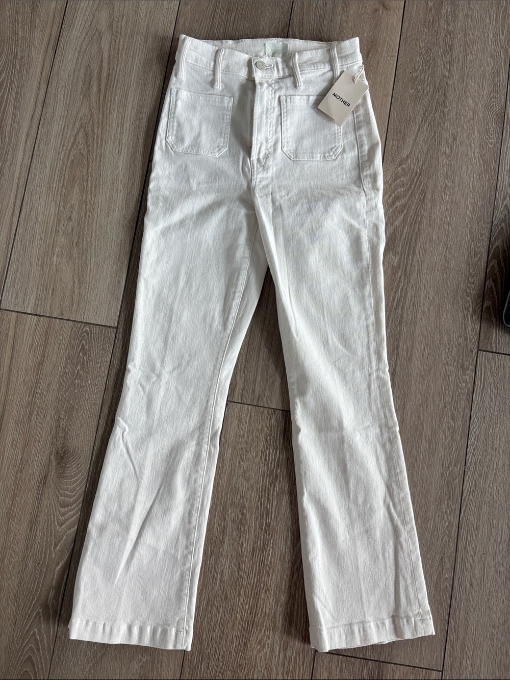 MOTHER White Flare Leg Jeans